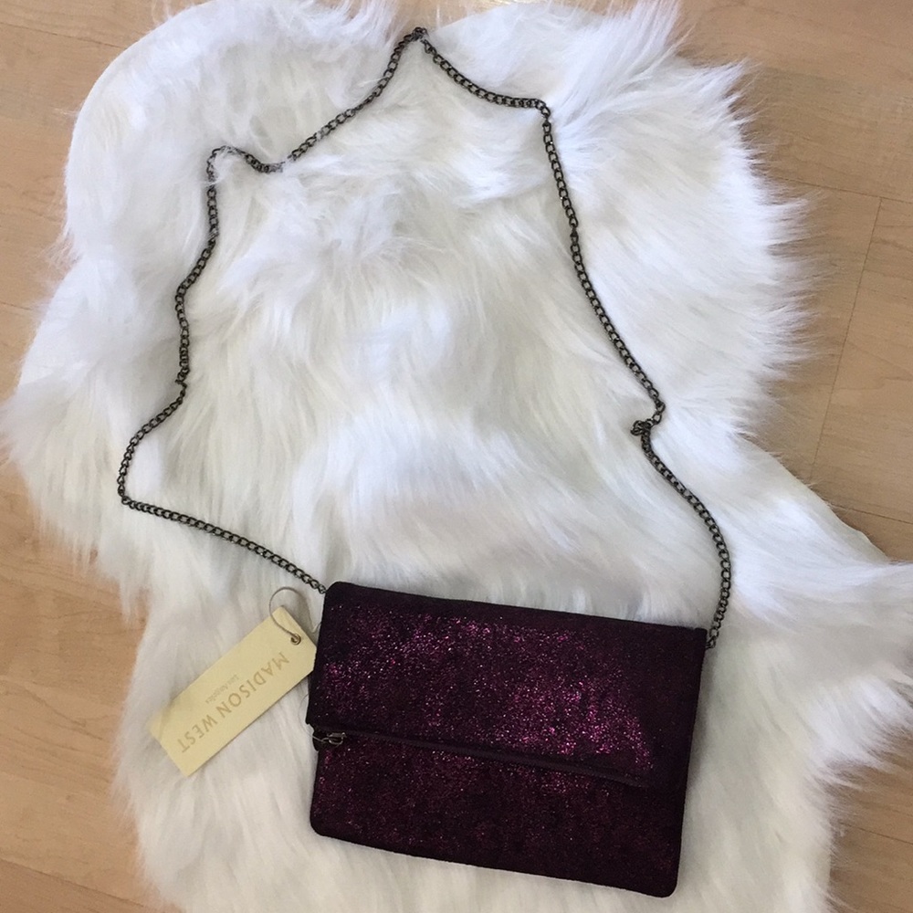Madison West crossbody bag , black and pink